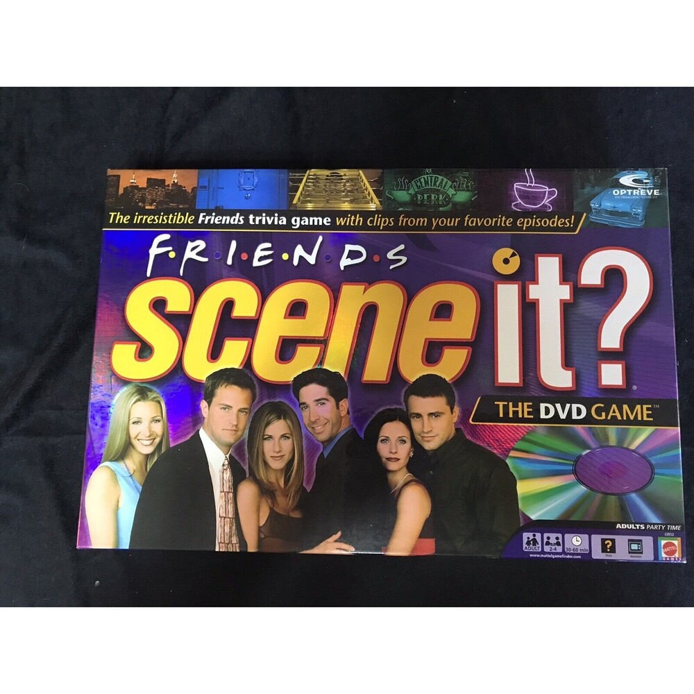 Friends Scene It Board Game DVD Trivia 2005 Pewter Tokens Complete Party Fun